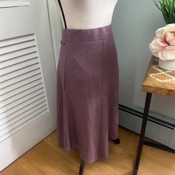 LOGO LORI GOLDSTEIN Womens Skirt 3X Mauve Waffle Weave Casual Midi Asymmetric - Picture 3 of 9